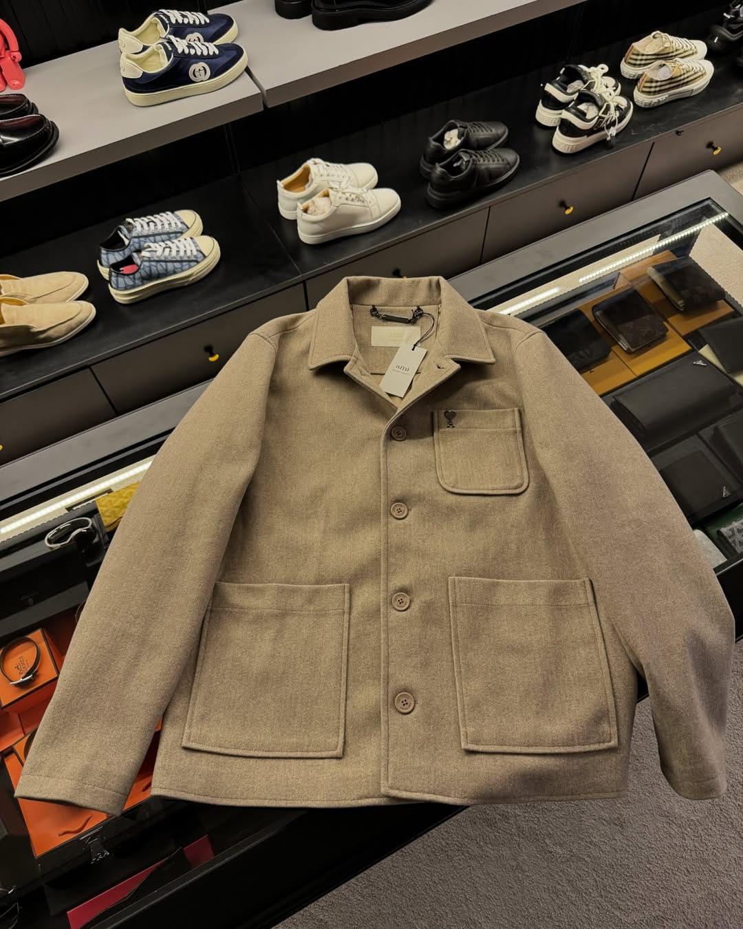 Ami Leather – Suede Jacket For Men With Authentic Packing.